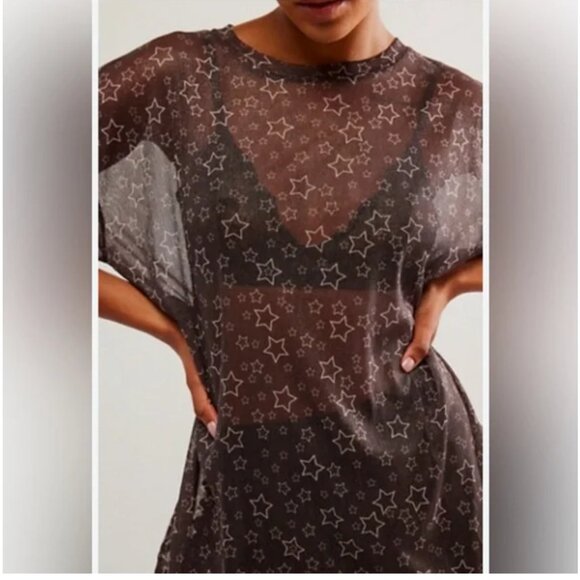 Free People Tops - *NWT* FP & One Teaspoon Mesh Sensory Star Tee- Size M